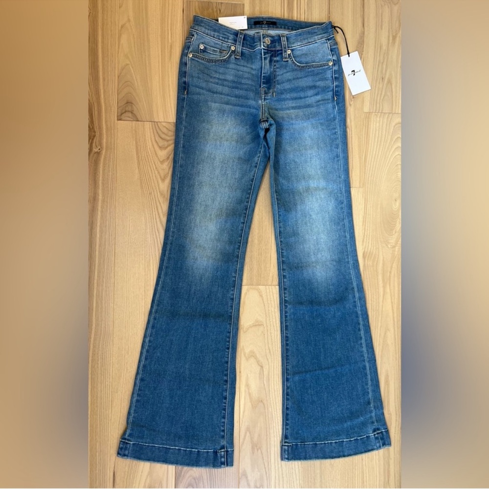 7 For All Mankind Dojo Original Jeans Women's Flare Leg Trousers NWT Size 26 - Picture 4 of 5